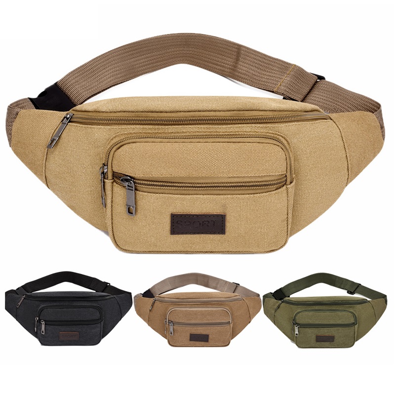 Túi bao tử, túi đeo chéo nam nữ vải Canvas Sport size 30cm
