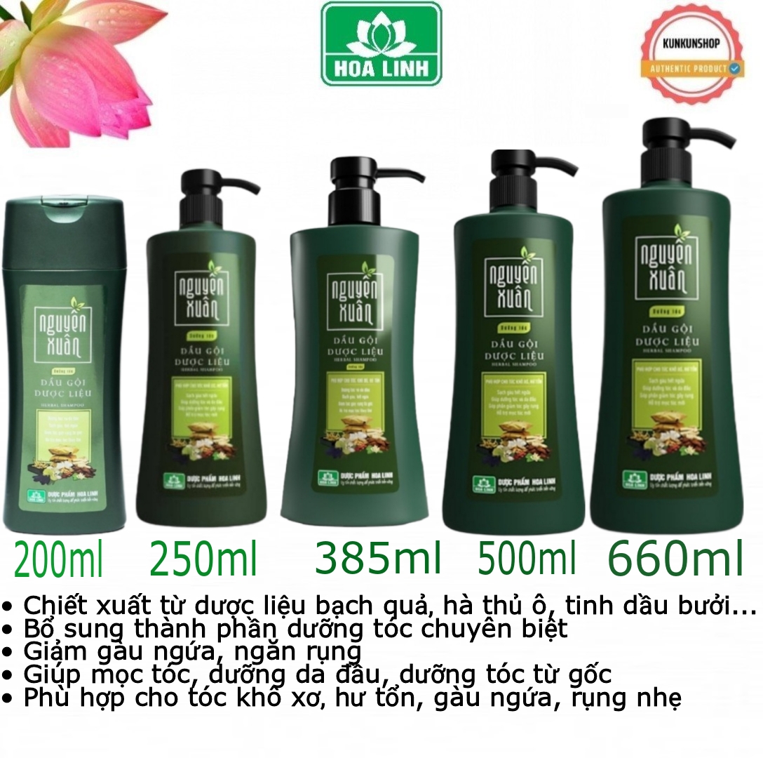 [HCM]✔️SALE GIÁ RẺ✔️Dầu gội dược liệu Nguyên Xuân xanh 200ml, 250ml, 450ml +50ml, 600ml + +60ml dưỡng tóc phục hồi hư tổn cho mái tóc dày mềm mại suôn mượt-
