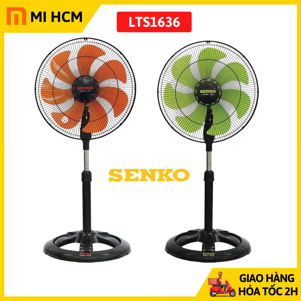 Quạt lỡ senko lts1636 chính hãng, quạt điện cây đứng senko lts1636, 3 mức tốc độ gió, công suất 65w, quạt lửng làm mát nhanh chóng
