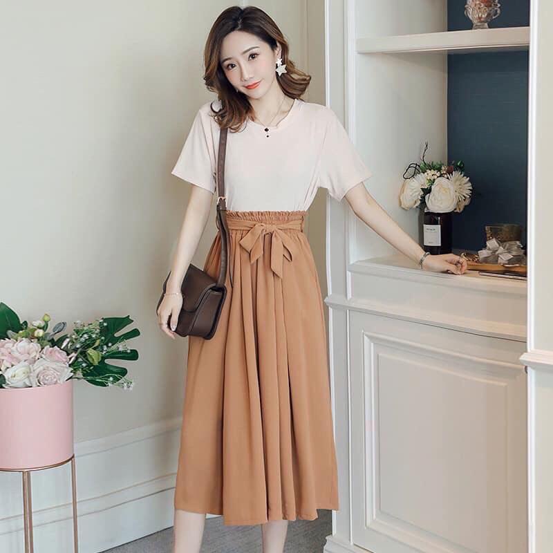 Set bộ áo thun - quần ống rộng HOT FASHION