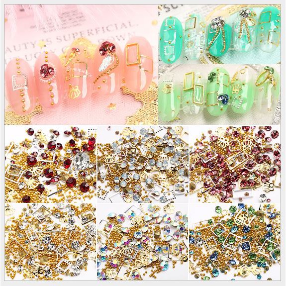 Hũ charm - bi - đá pha lê hỗn hợp