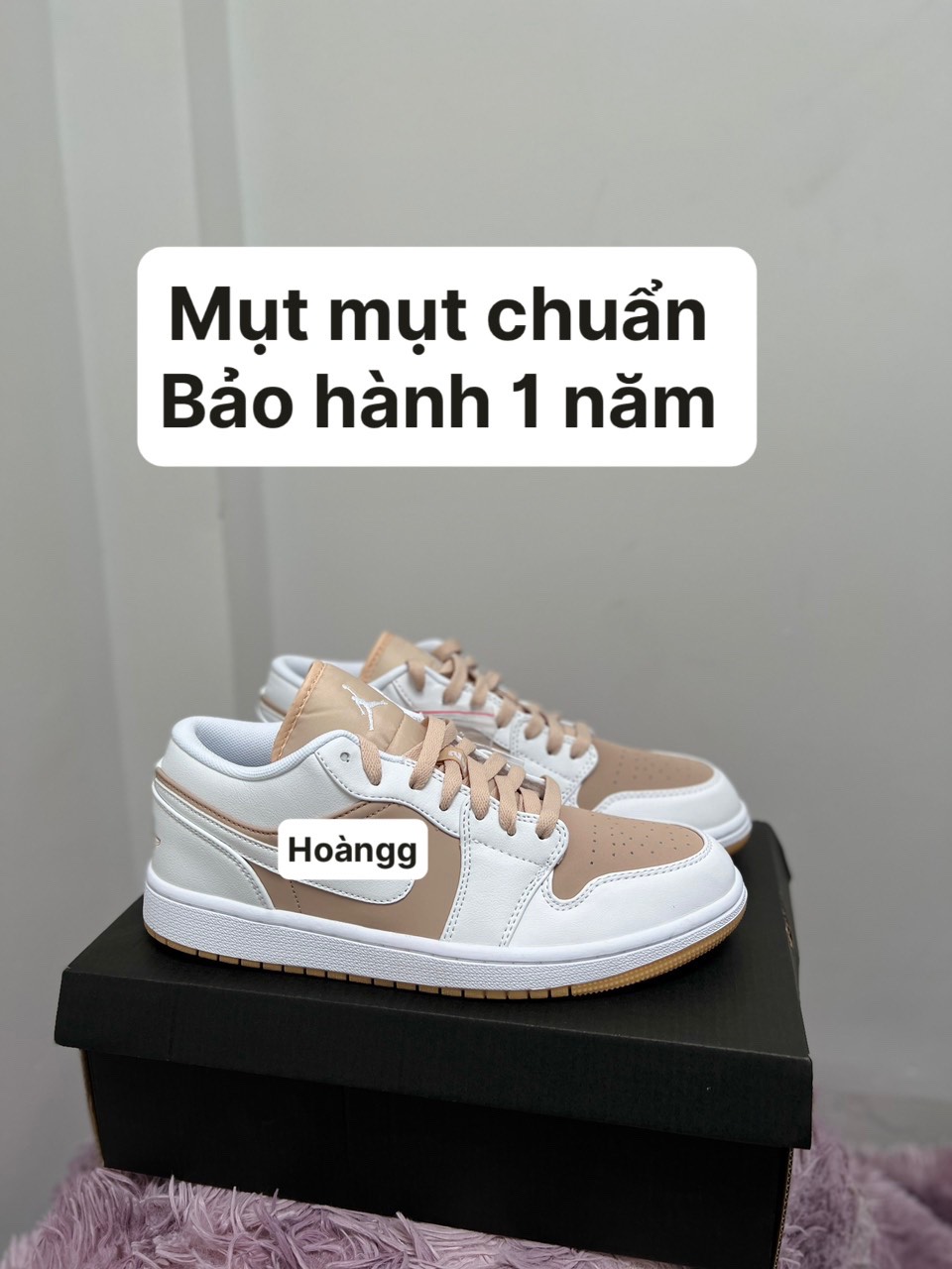 Quốc dân trà sữa nâu trắng thấp cổ - phiên bản cao cấp