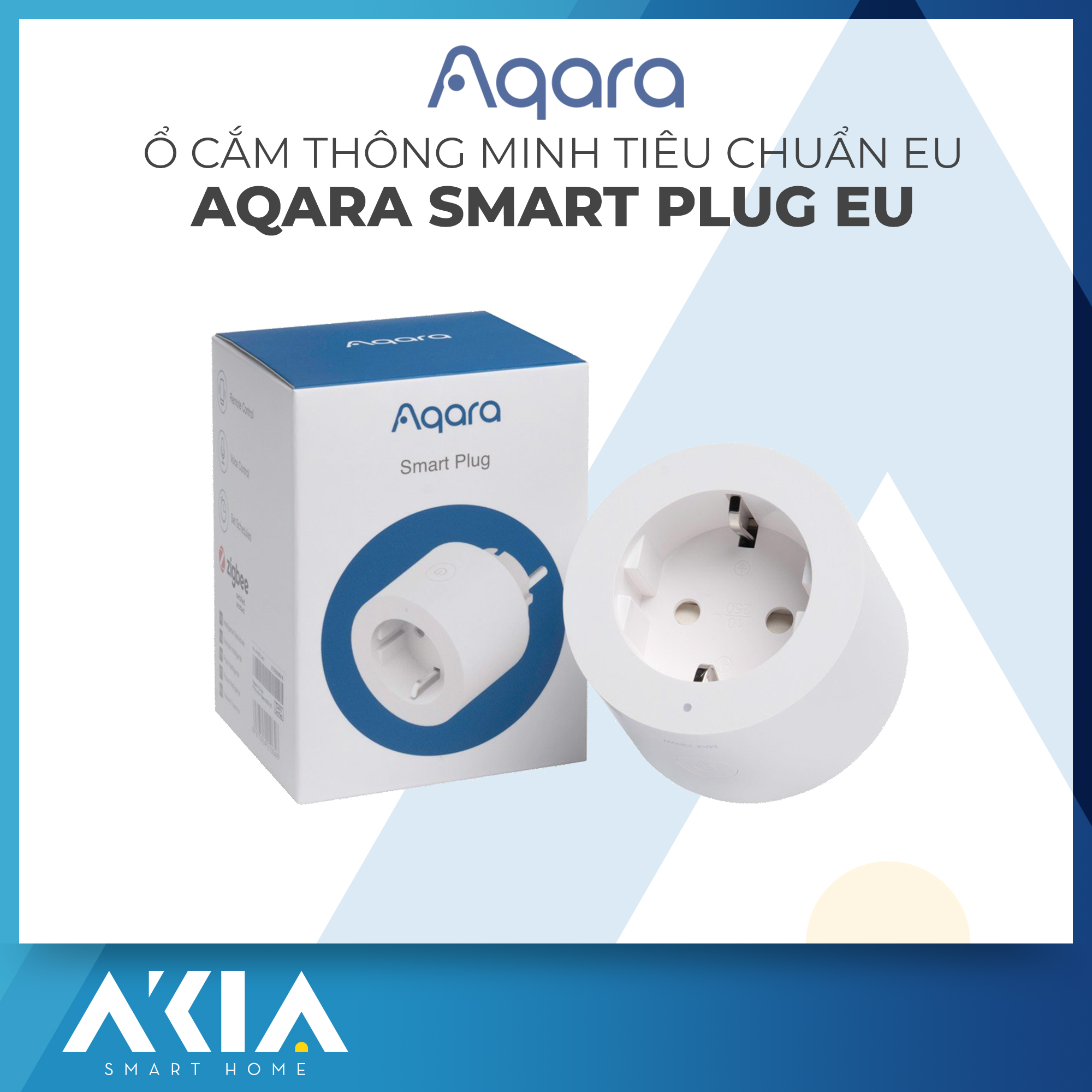 Ổ cắm thông minh Aqara Smart Plug SP-EUC01, Ổ cắm điện tiêu chuẩn EU, Ổ cắm điều khiển từ xa, hẹn giờ, chống nhiệt, quá tải, đo điện năng tiêu thụ - Cần Aqara Hub để kết nối - Hàng Chính Hãng BH 12 Tháng