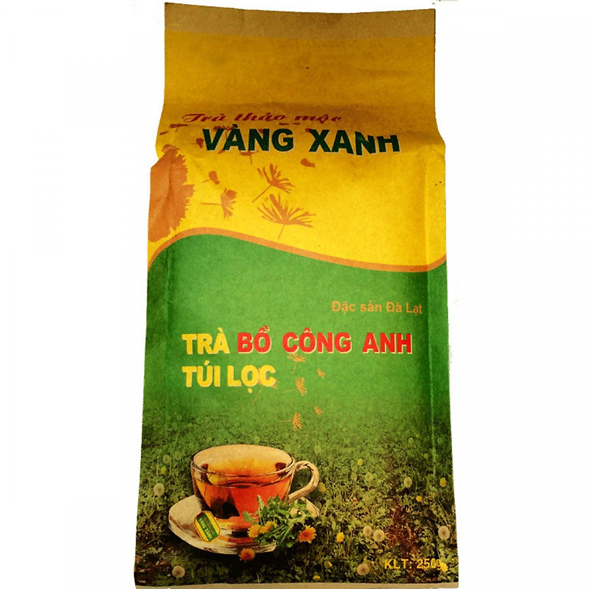 Trà thảo mộc túi lọc Bồ công anh hiệu Vàng Xanh đặc sản Đà Lạt 72 túi lọc