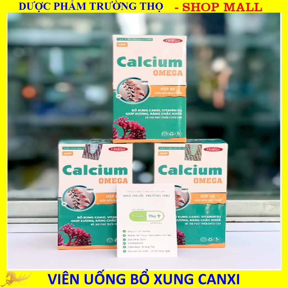 Viên Uống Calcium Omega Dạng Lọ 60 Viên, Bổ Xung Canxi Cho Trẻ Bị Còi Xương Và Người Lớn Bị Loãng Xương  Dược Phẩm Trường Thọ