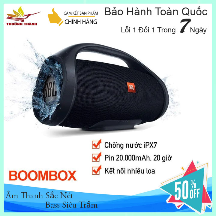 Loa bluetooth jbl boombox, loa nghe nhạc hay âm thanh chất lượng công suất 30w
