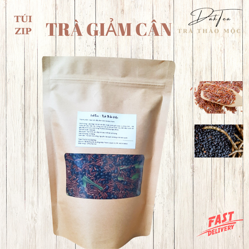 Trà Giảm Cân, trà gạo lứt đậu đen Dakfoodfamily, 1kg
