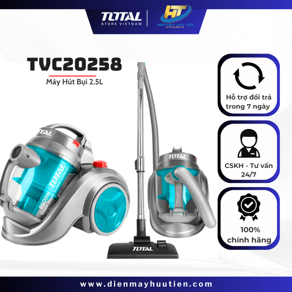 Máy hút bụi cầm tay 2.5l total tvc20258