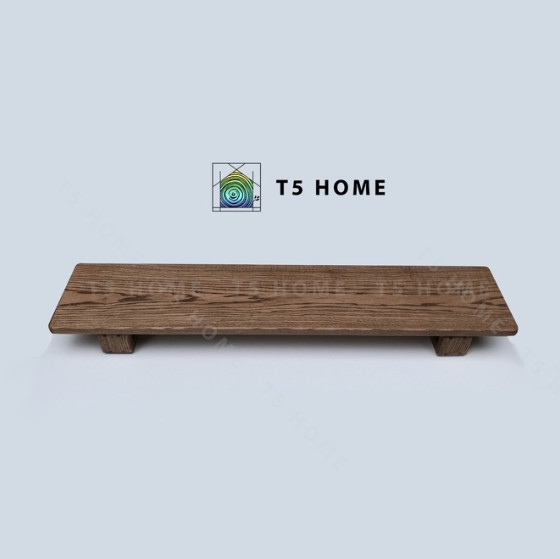 Kệ kê màn hình gỗ sồi tự nhiên decor góc làm việc, giá đặt màn hình gỗ thịt bảo hành 10 năm.