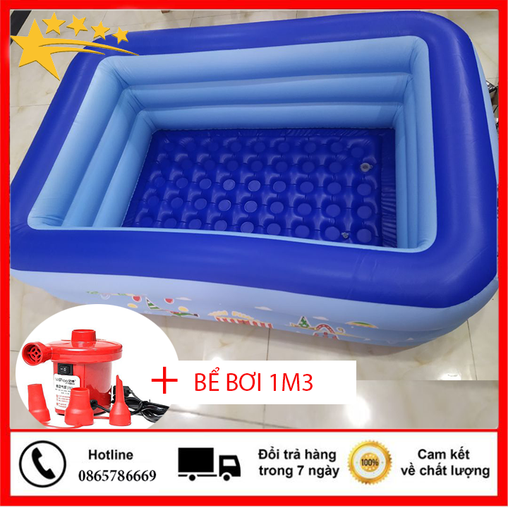 Bể Bơi Cho bé 3 Tầng bể bơi trẻ em Kích Thước 1M3 LOẠI DÀY -Hồ Bơi Cho Bé Chất Lượng Cao Swimming Pool Bể bơi cho bé trong nhà - gia đình, Hồ bơi phao cho bé cho trẻ em tập bơi - BB1M3