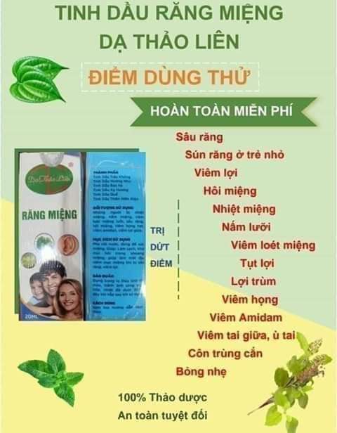 Tinh dầu răng miệng Dạ Thảo Liên chuẩn công ty