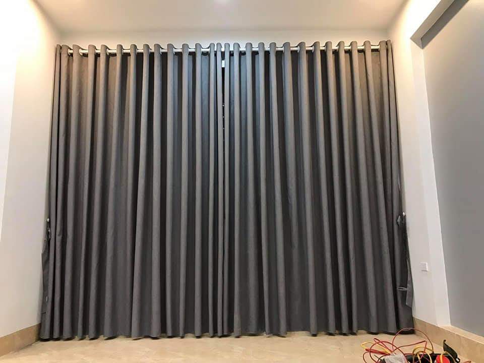 [HCM]Rèm Cửa Xám Lông Chuột - Vải Chống Nắng Cao Cấp - Ngang 6m Cao 2m- Kiểu may khoen ore - Giảm Giá 50% - Giao hàng tận nhà tùy chọn kích thước - Tặng dây vén rèm & tùy chọn 32 màu