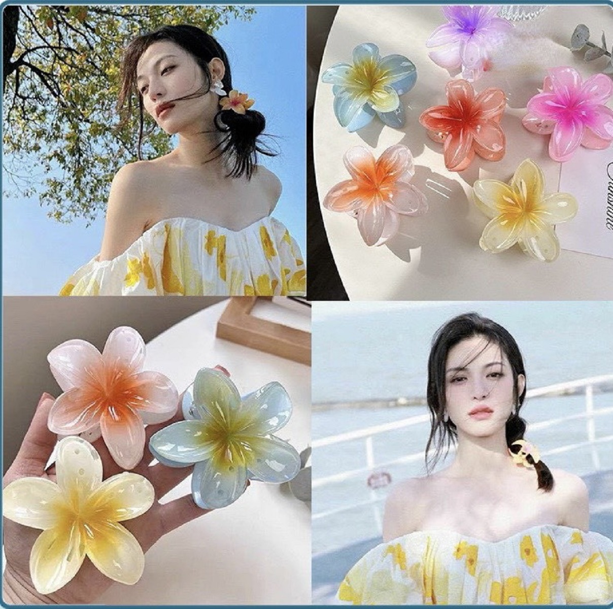 Kẹp tóc hoa sứ siêu hít hót cho nữ