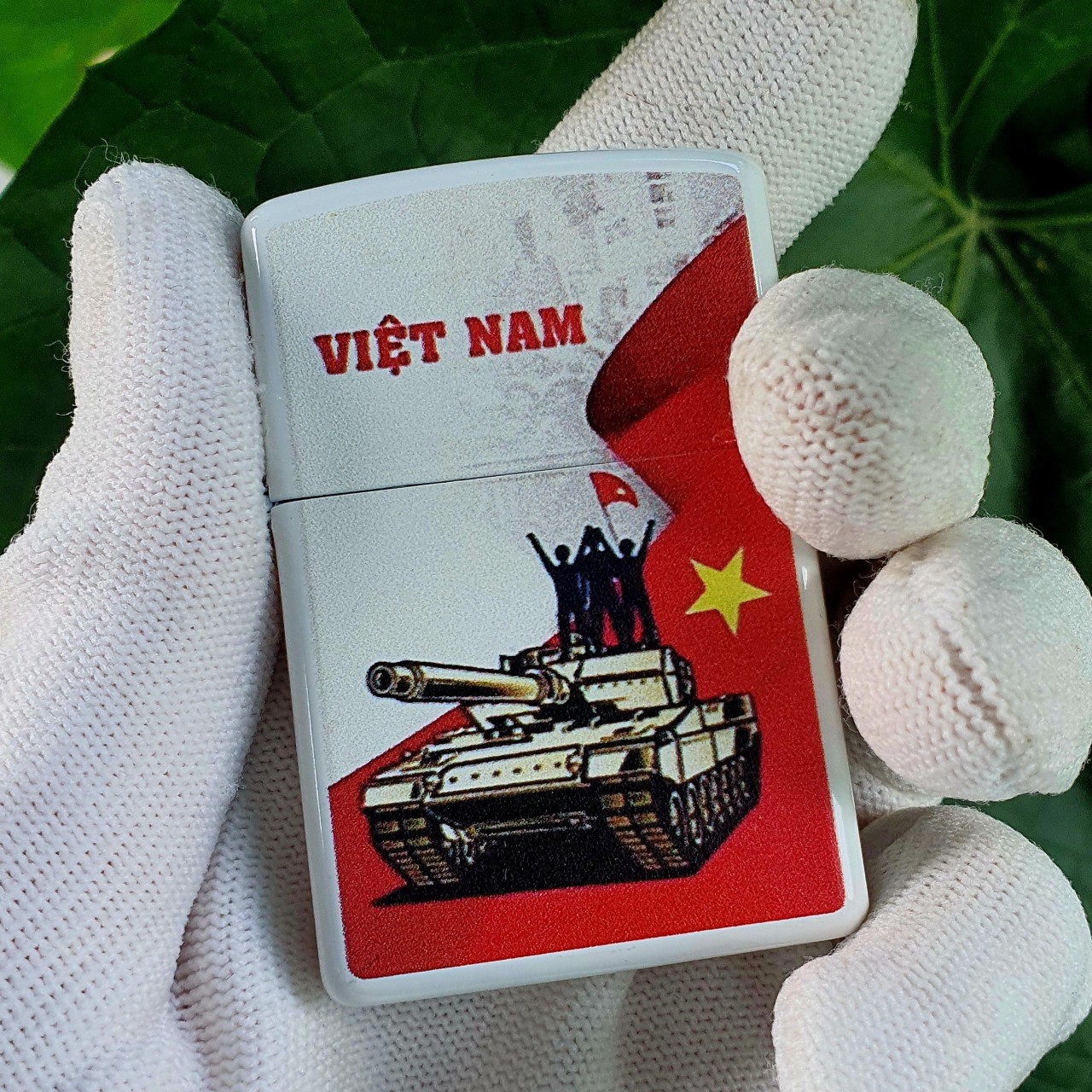 Bật lửa zippo sơn tĩnh điện chủ đề xe tăn.g sơn 2 mặt đời số a-24
