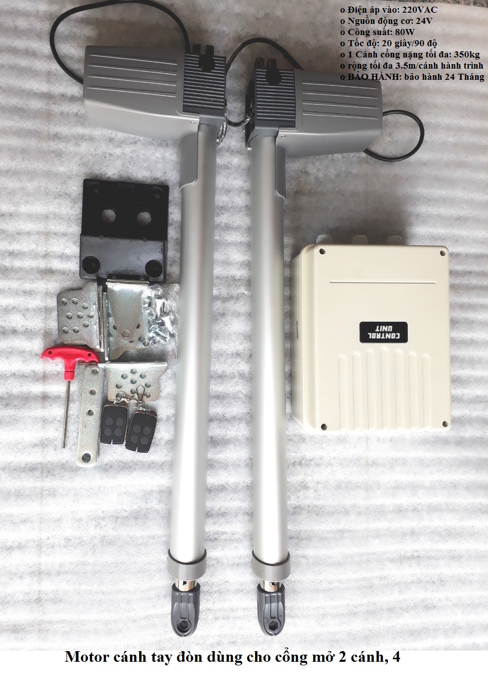 [Trả góp 0%] Mô tơ cổng mở cánh tay đòn Swing gate motor PK350DC