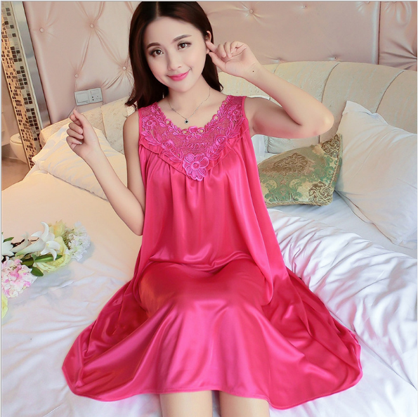 [Sale TẾT 3 Ngày] Đầm ngủ nữ cổ bèo – màu hồng nhung, freesize 40-65kg, bầu mặc thoải mái