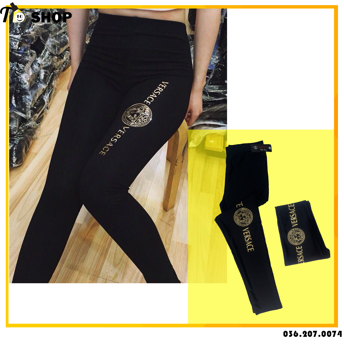 Quần legging nữ - quần thun nữ in Ver co giãn tốt