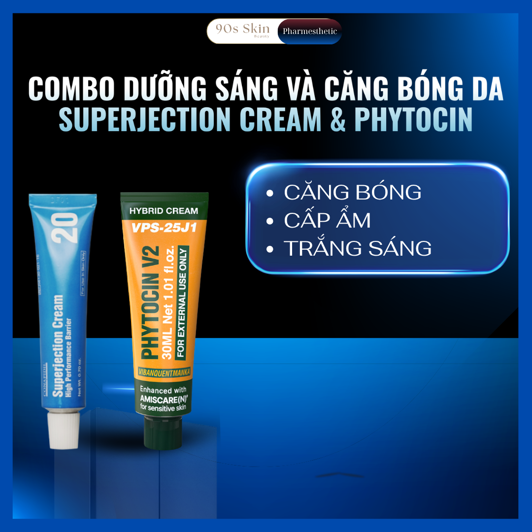 Bộ đôi dưỡng da hằng ngày Kem dưỡng Phytocin 30ml & Kem dưỡng Superjection 20ml Pharmesthetic tái tạo phục hồi da