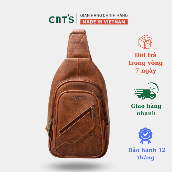 Túi đeo chéo unisex phong cách hàn quốc cnt mq05 bò đậm