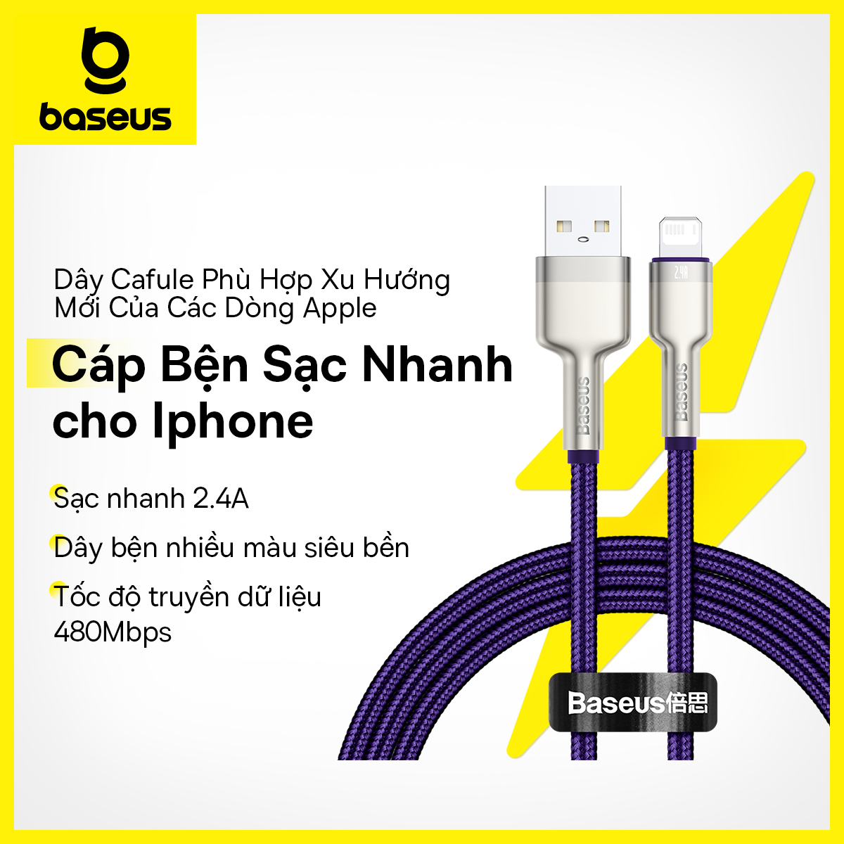 Baseus 2.4A Fast Charging USB Cable for iPhone 11 12 Pro Max Xs Xr X  Mrtal Data Cable for iPhone Cable 7 SE 8 Plus Charger for iPad air