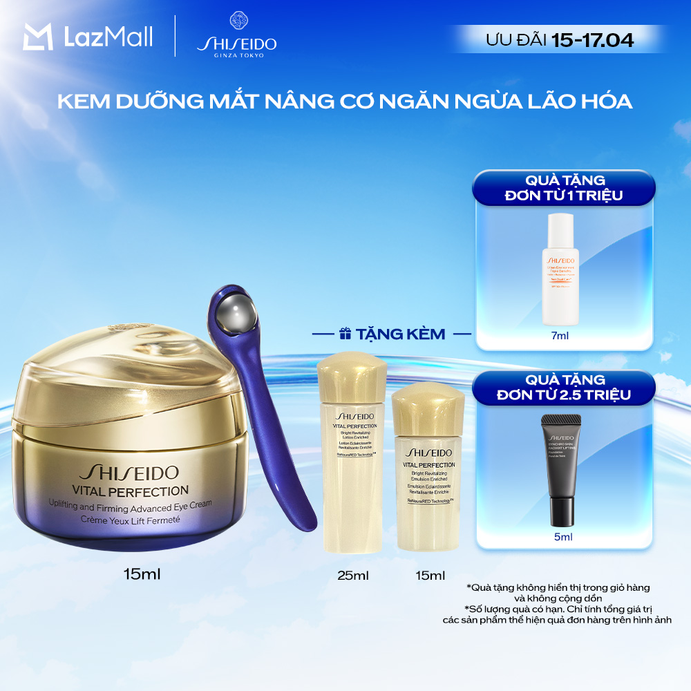 Kem dưỡng mắt cao cấp giúp nâng cơ và săn chắc Shiseido Vital Perfection Uplifting and Firming Advanced Eye Cream 15ml