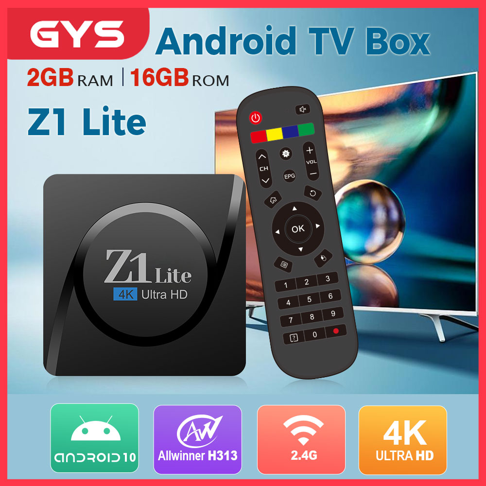 Android tv box z1 lite 4k bản 2g+16gb việt wifi 2.4g smart tivi box xem youtube
