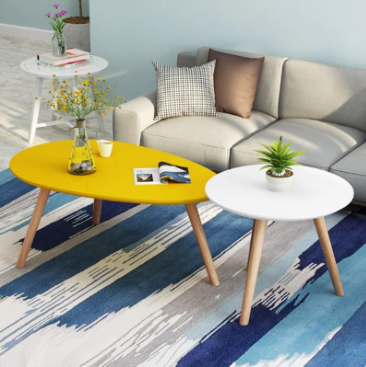 [ KÈM ẢNH THẬT + VIDEO] Bàn trà hiện đại SOFA hình trứng màu trắng phòng khách - GP55