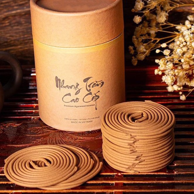 Nhang Vòng Khoanh Trầm Hương - 100% Trầm Hương Tự Nhiên - 1 hộp 24 khoanh đơn- 1 khoanh cháy 4h