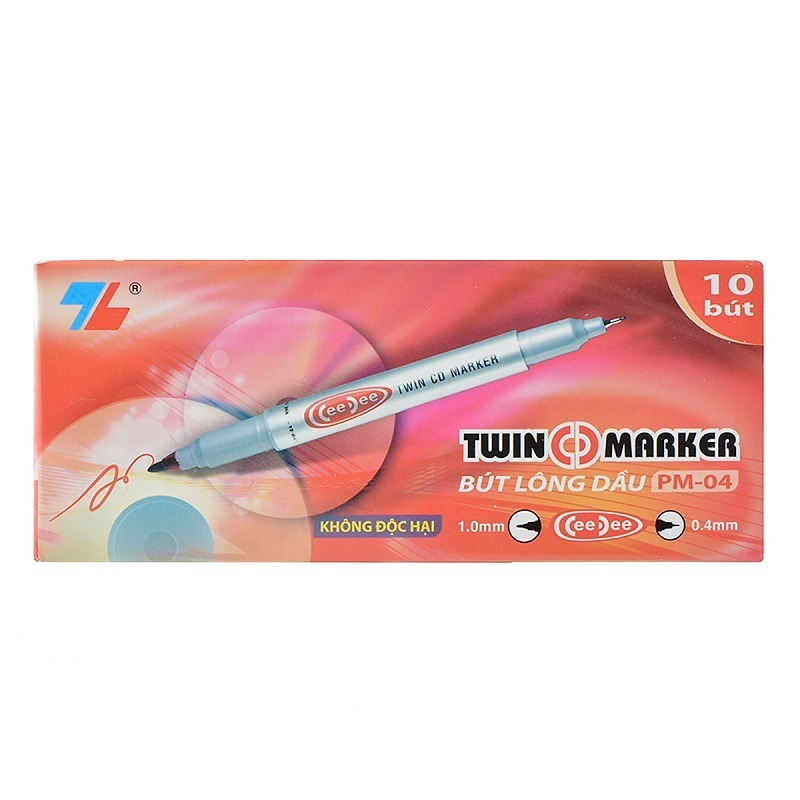 Combo 10 bút lông dầu tl pm-04 đỏ