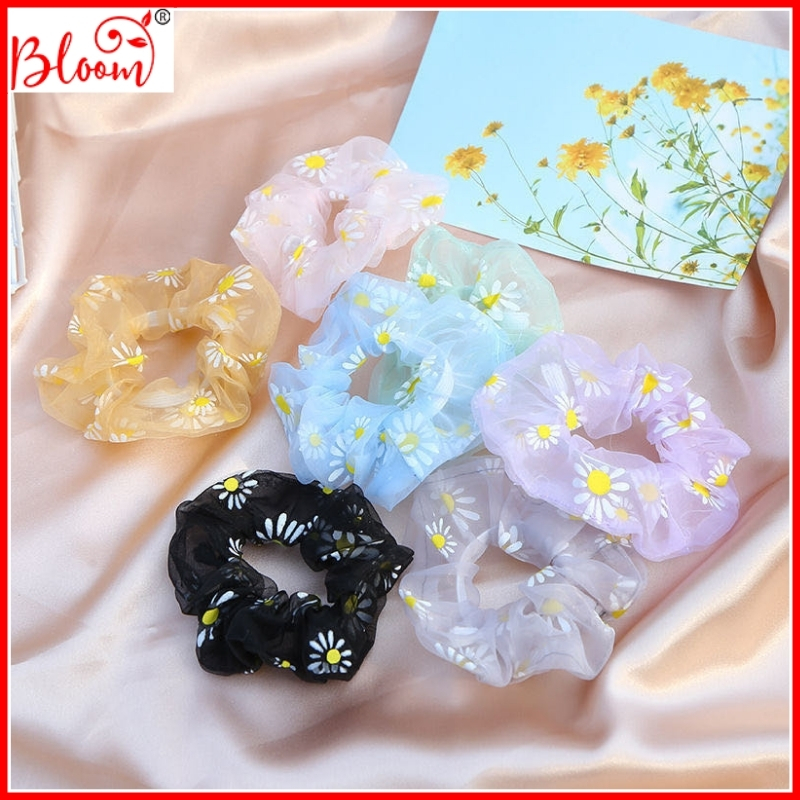 Dây buộc tóc scrunchies yubloom hoa cúc cực đẹp giá rẻ scrunhoa