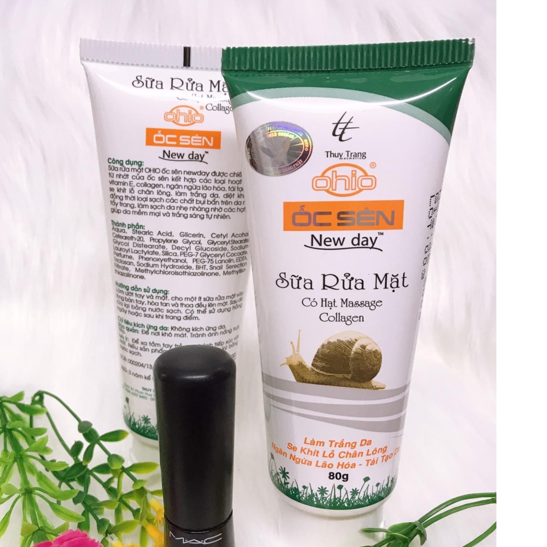 [HCM]Sữa rửa mặt trắng da - Se khít lỗ chân lông - Ngăn ngừa lão hóa - Tái tạo da Ốc Sên OHIO New Day