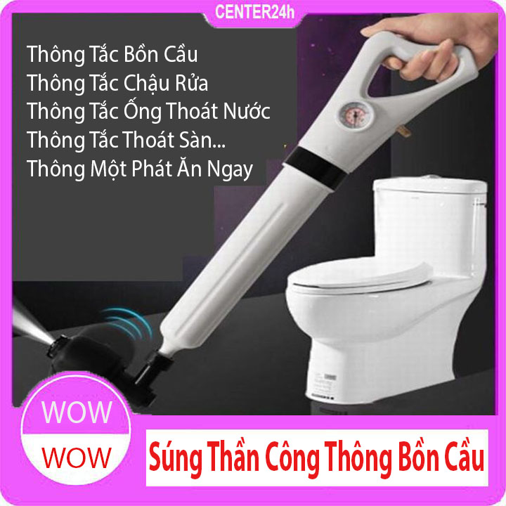 [Có Video] Dụng cụ chuyên dùng thông tắc bồn cầu ống nước khí nén - thông tắc ống thoát nước -  chậu rửa - thông tắc thoát sàn - Dụng cụ chuyên dùng thông tắc đa năng - Center24h