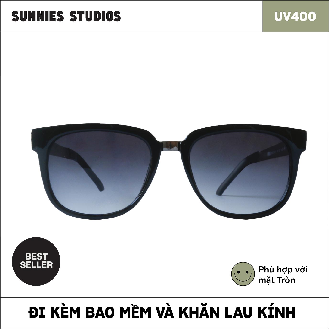 Kính mát Sunnies Studios Gọng Vuông Corey in Ink