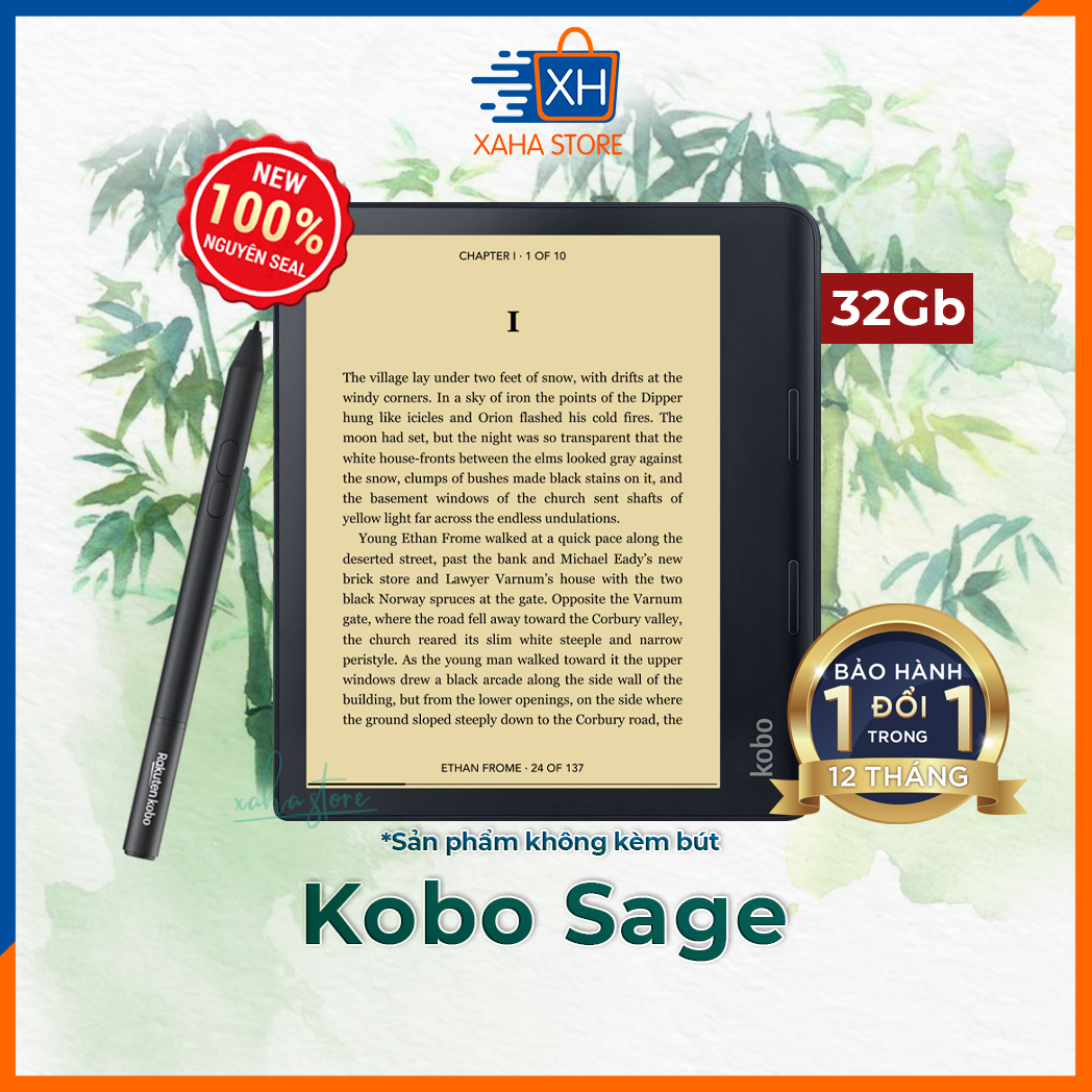 [Hoàn Tiền MAX] Kobo Sage 8 Inch 32Gb Có Thể Dùng Bút Stylus - Chống nước, Bluetooth, WiFi