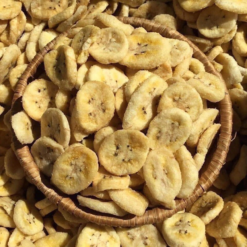 1kg chuối sấy đà lạt giòn ngọt ăn vặt