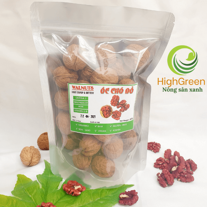 Quả óc chó đỏ 400gr - óc chó nhập khẩu mỹ kèm đồ khui - giàu axit béo omega-3 tốt cho phụ nữ mang thai