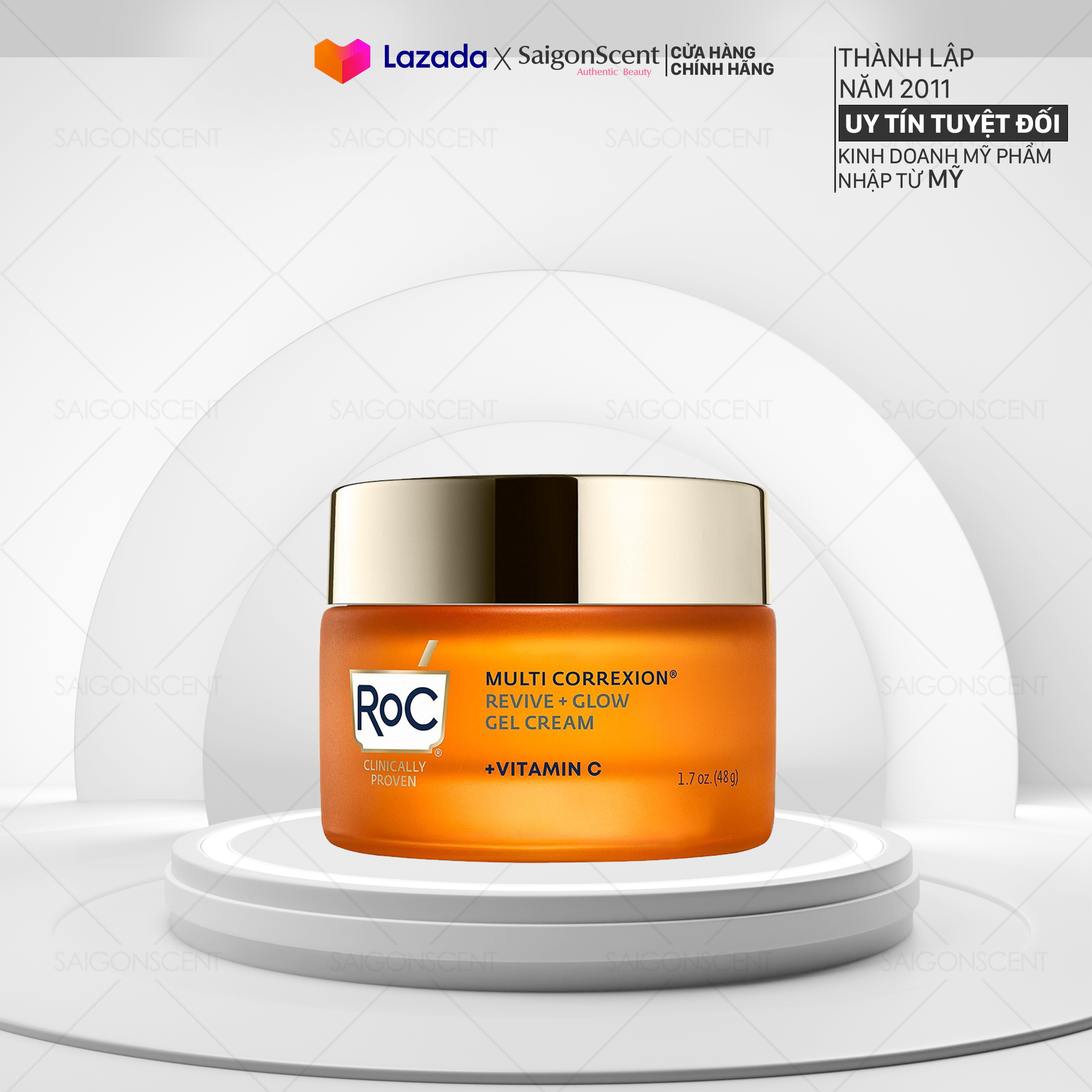 [HCM]Kem dưỡng giảm thâm sáng da RoC Multi Correxion Revive + Glow Gel Cream Vitamin C ( 48g )