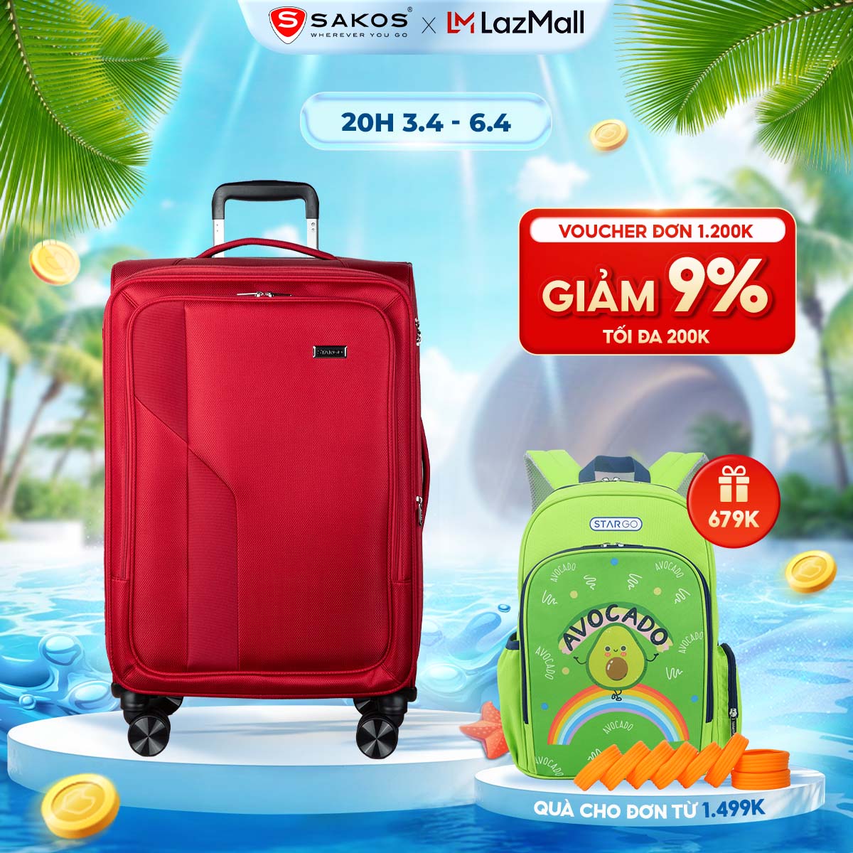 Vali Kéo Vải Du Lịch STARGO TRENDENCY - Size S/M/L (20inch/ 24inch/ 28 inch) - Xách tay/ Ký Gửi - Khóa TSA - Dây Kéo Đôi Chống Rạch