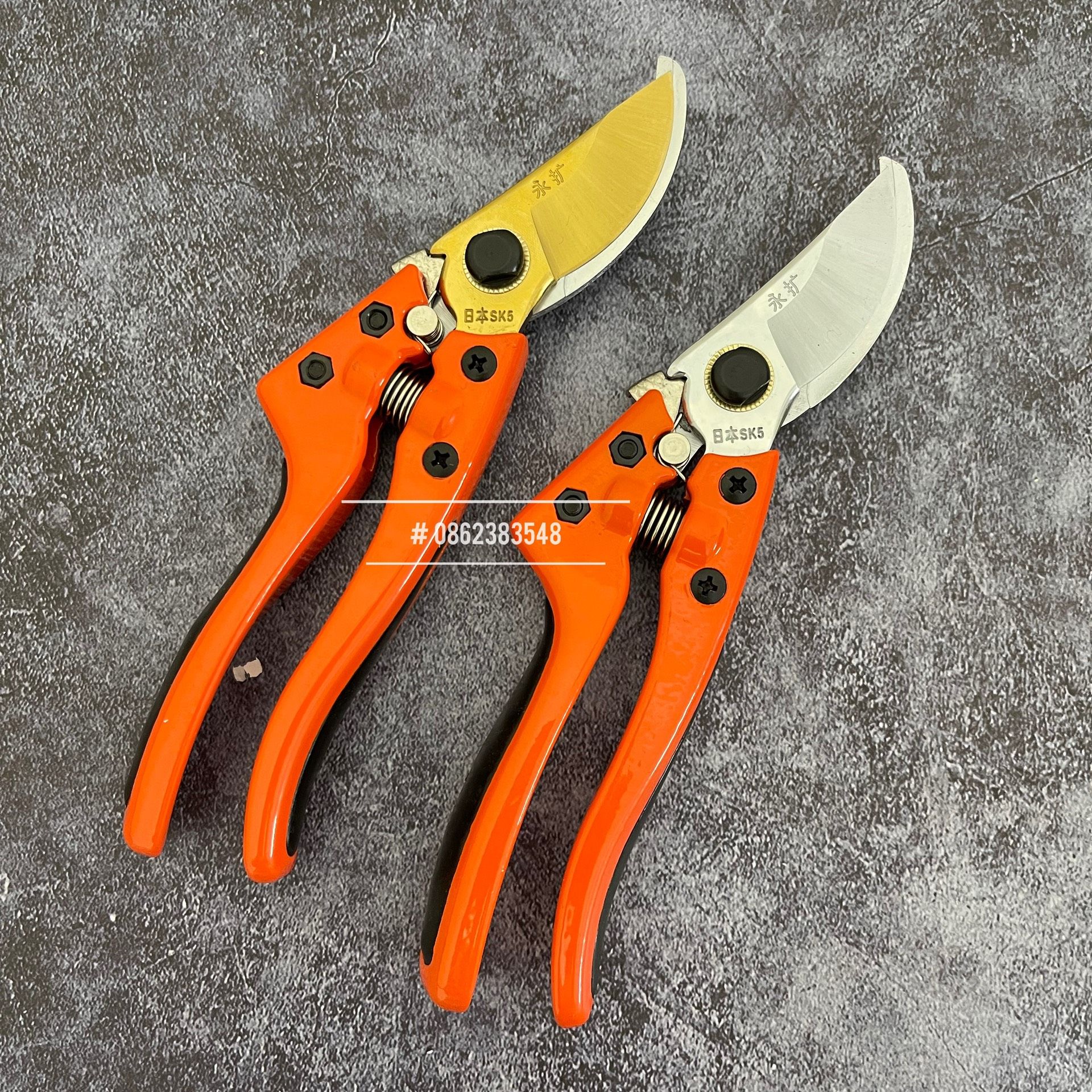Kéo cắt cành cộng lực lưỡi thép SK5 Nhật Bản made in japan, sắc bén, chắc tay, cắt tỉa cành cây nhẹ nhàng - KC0022