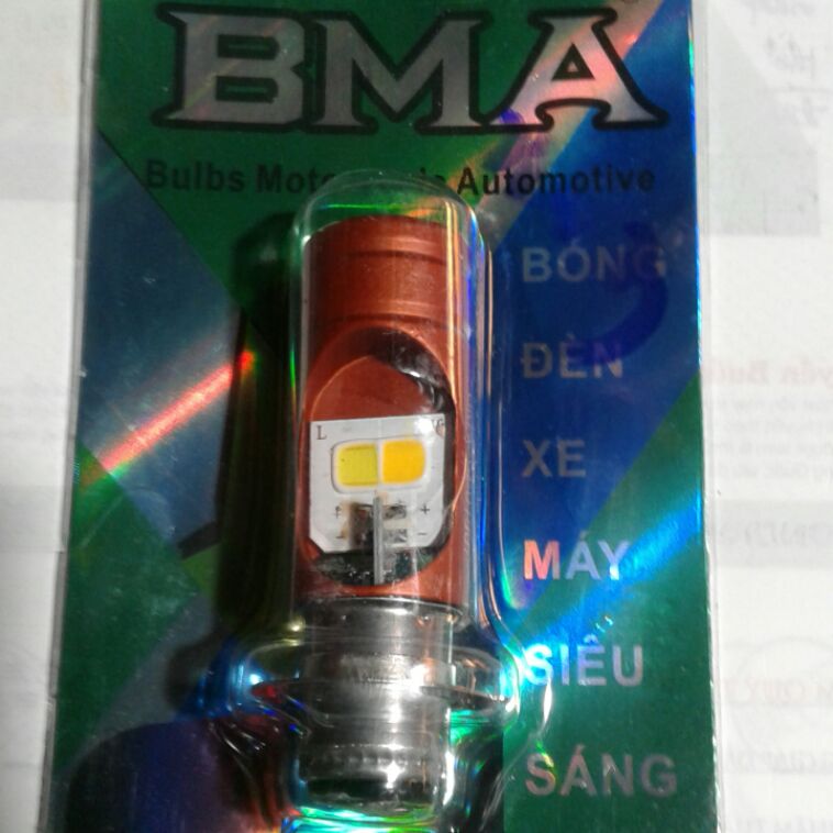 Bóng led cos sáng Trắng pha sáng Vàng cho xe Dream, Cub, Wave 2 đèn Hiệu BMA
