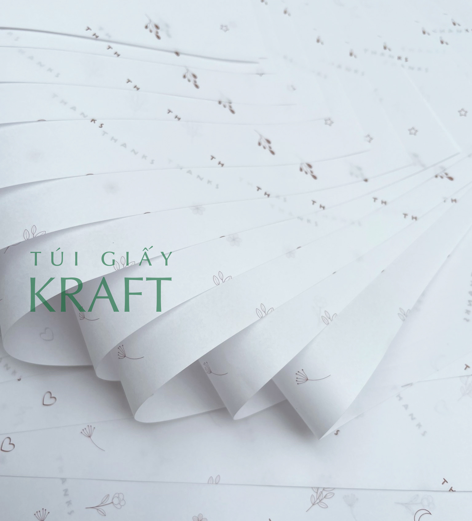 Giấy gói hàng in họa tiết Nâu khổ nhỏ 21 x 40cm, giấy pelure, tuigiaykraftvn