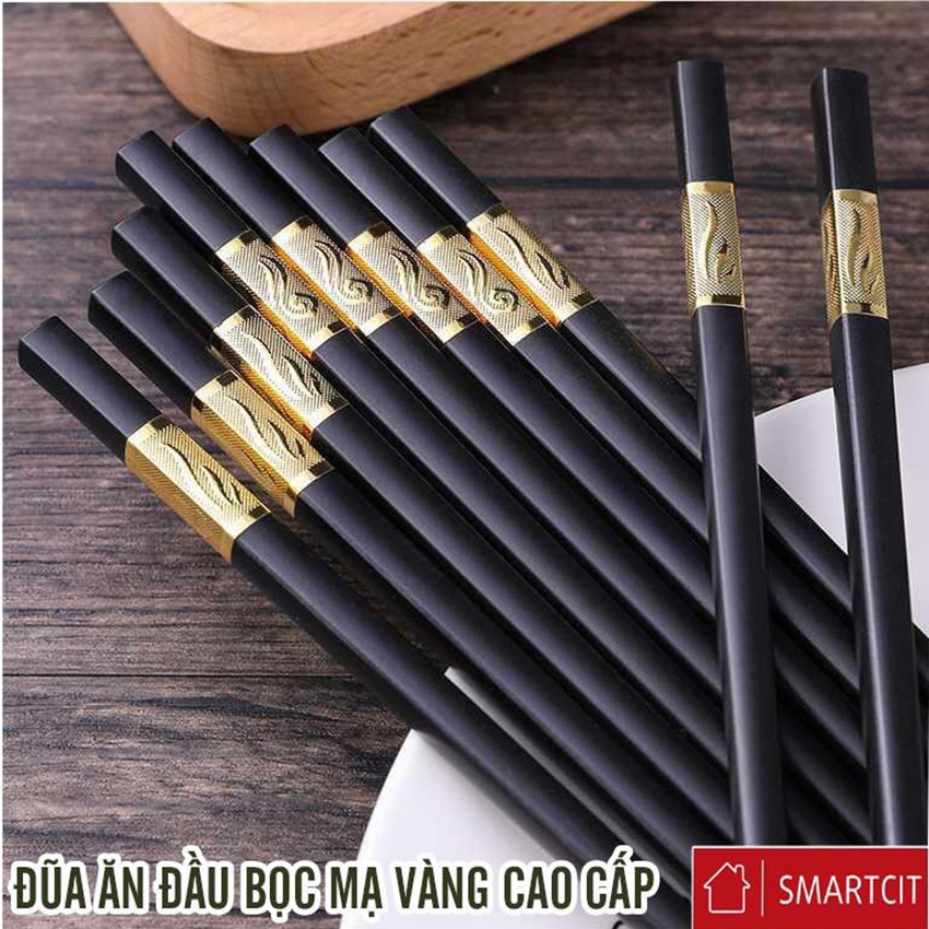 Bộ 10 đôi Đũa mạ vàng- SMARTCIT