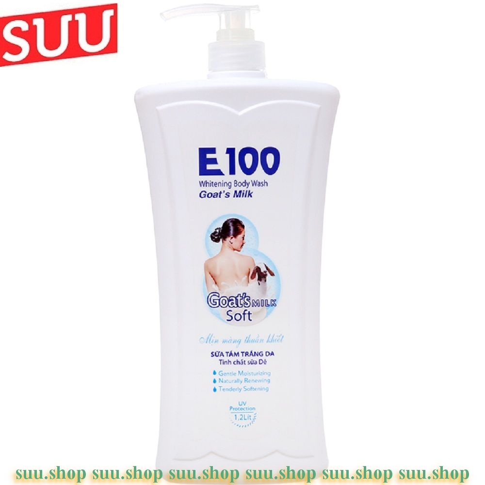 Sữa Tắm Làm Trắng Da 1,2 Lít E100 Tinh Chất Sữa Dê