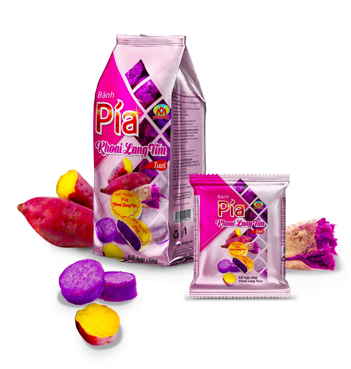 380g 4 Bánh pía CHAY khoai lang NHẬT tím TƯƠI, có ANTHOCYANIN cải thiện sức khỏe mắt và tim, có VITAMIN C tăng đề kháng