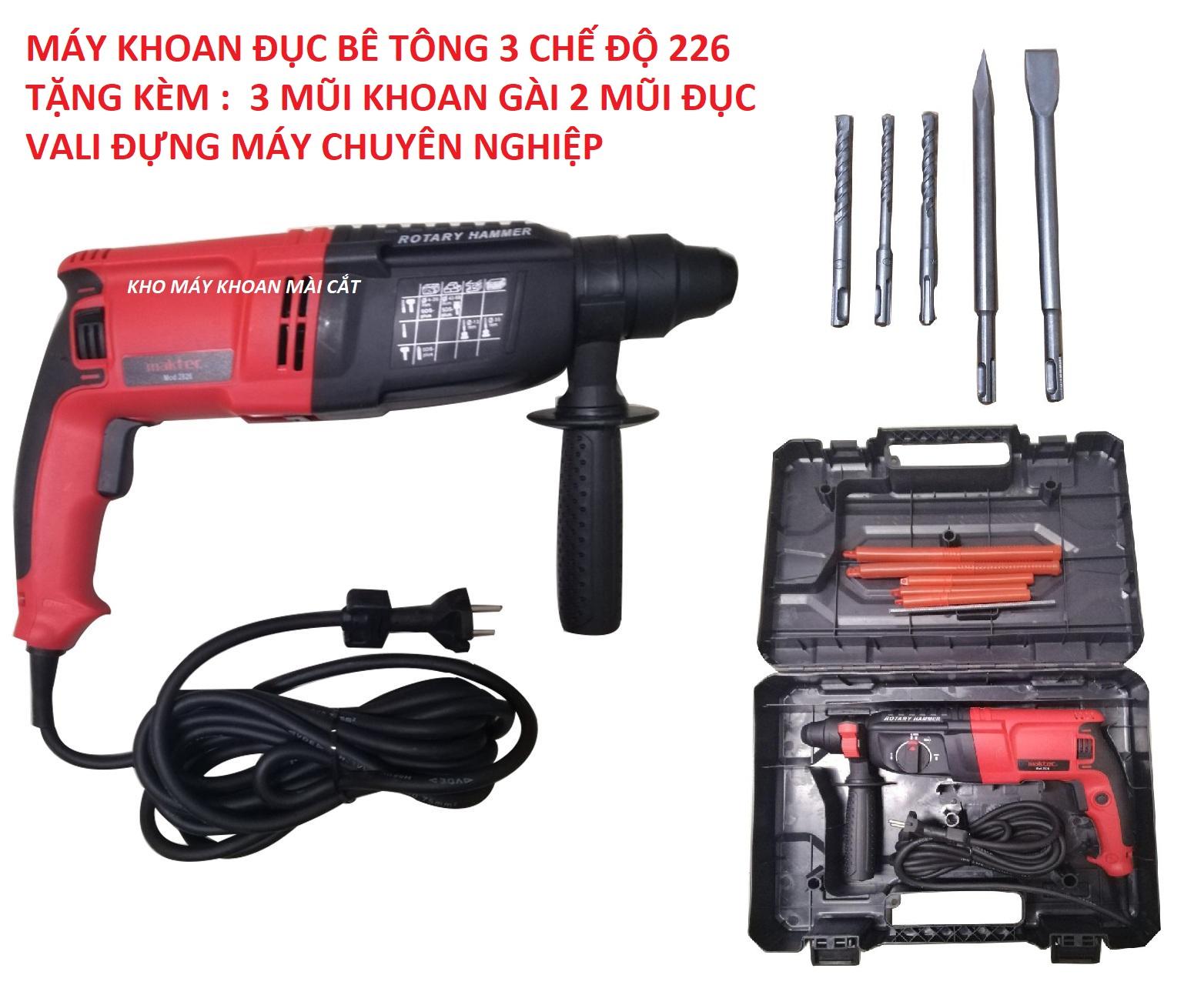 Bộ Máy Khoan Đục Bê Tông 3 Chức Năng Matec Đỏ Tặng Mũi Khoan Mũi Đục Đầu Gài Bê Tông Hàng Tốt