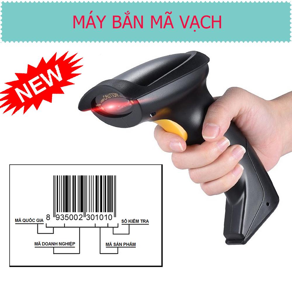 Máy Bắn Mã Vạch Không Dây Cao Cấp - Scan Cực Nhanh Quét Mã Vạch Hàng Hóa Công Nghệ Laser Tiên Tiến Nhanh Chóng - Hiệu Quả- Chính xác - Tiết Kiệm