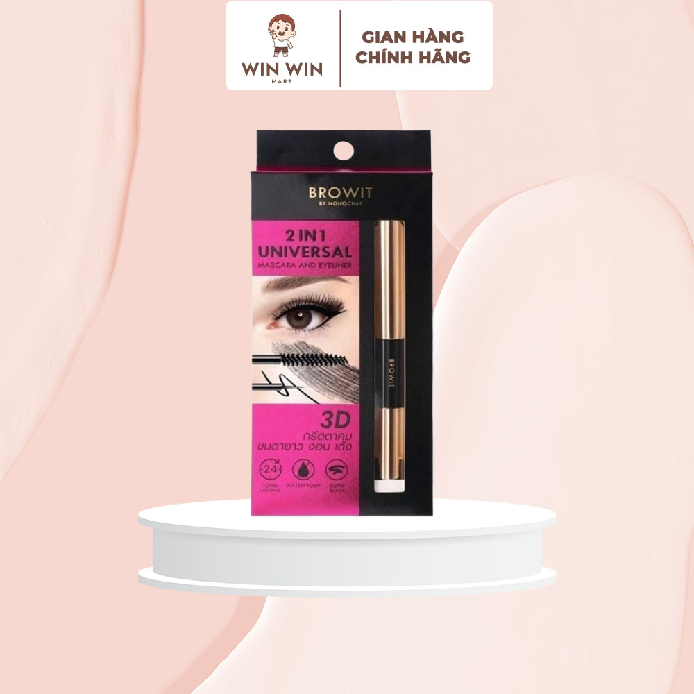 Mascara & Eyeliner 2 Đầu Browit by Nongchat Giúp Dưỡng Mi Dài, Cong Mi Hàng Thái Lan Chính Hãng