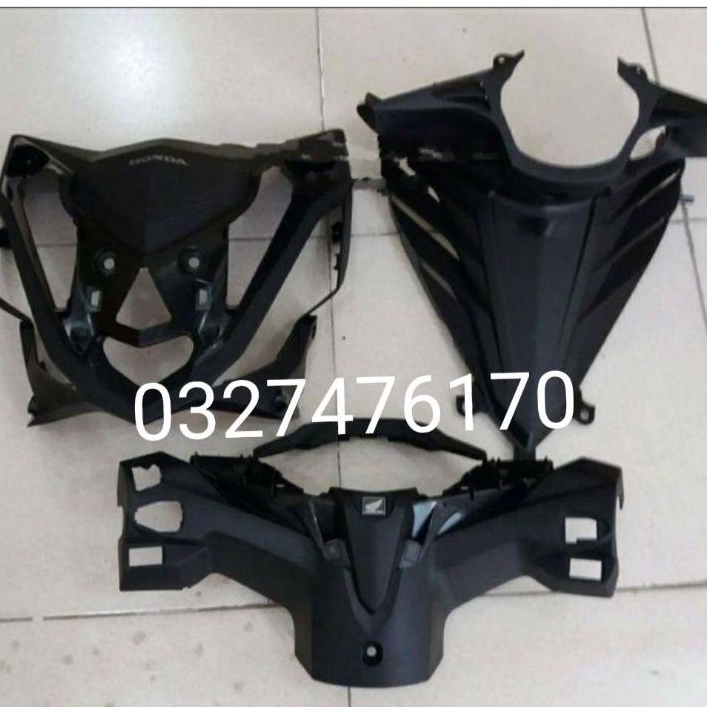 Bộ 3 nhựa đen nhám ốp khóa xe Winner v1 zin honda
