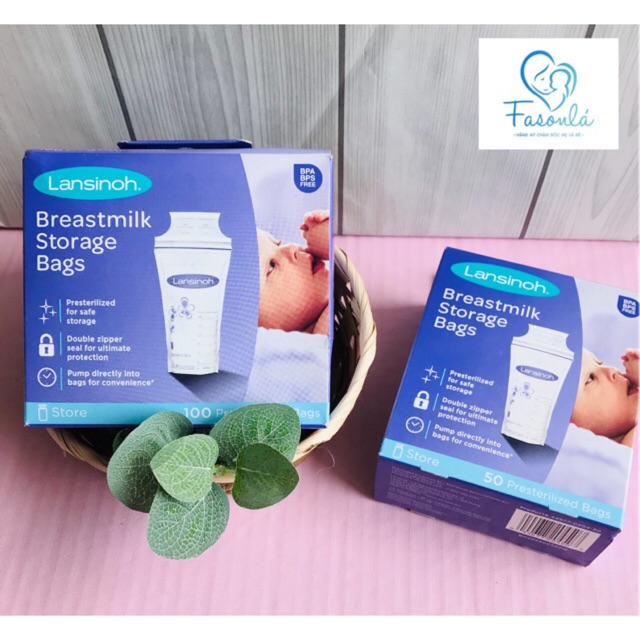 [HCM]Túi Trữ Sữa Lansinoh Hộp 50-100 Túi