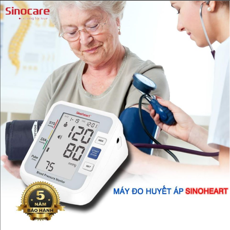 [SALE 50%] Máy Đo Huyết Áp Điện Tử,Máy Đo Huyết Áp Bắp Tay Sinoheart BA-801,Đo Huyết Áp,Đo Nhịp Tim Đo Cực Nhanh, Thông Minh Chính Xác,Màn Hình To-Dễ Nhìn Món Quà Tuyệt Vời Cho Người Cao Tuổi, Bảo Hành 12 Tháng
